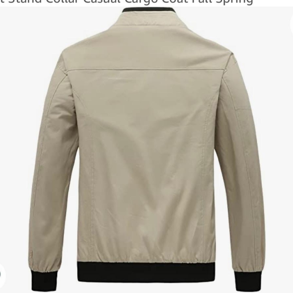 NWOT Military Jacket Cotton Lightweight Bomber Jacket Stand Collar Casual Car… - Picture 2 of 6